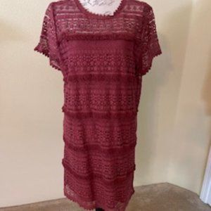 Anthropologie - 02SKY Romantic Red Lace Dress